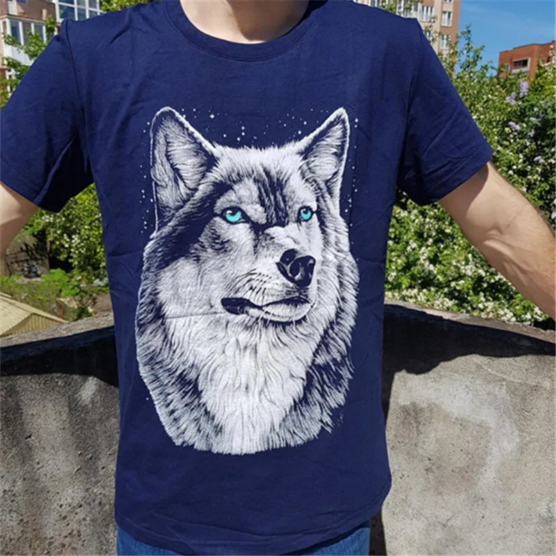 3D Wolf head T-shirt