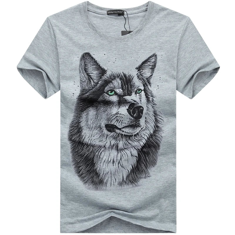 3D Wolf head T-shirt