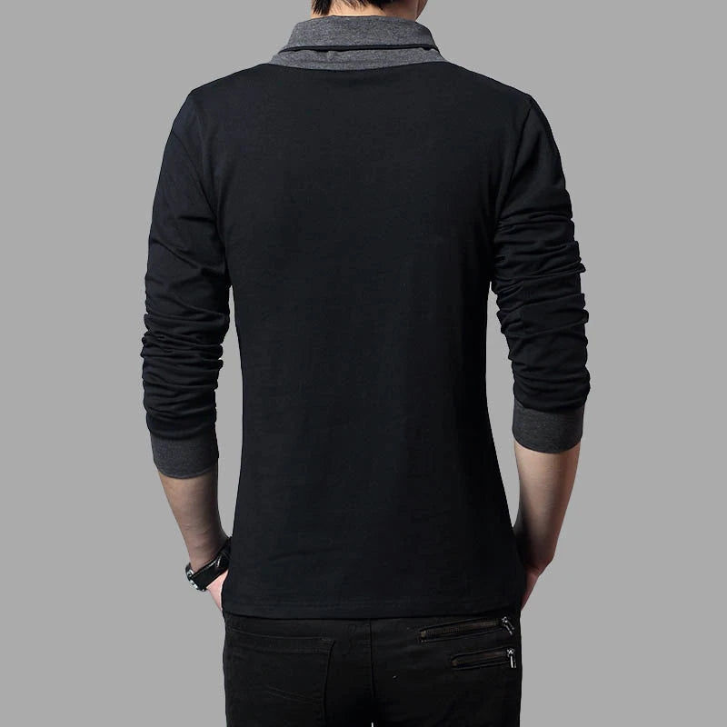 Fashion Brand Trend Slim Fit Long Sleeve T Shirt Men